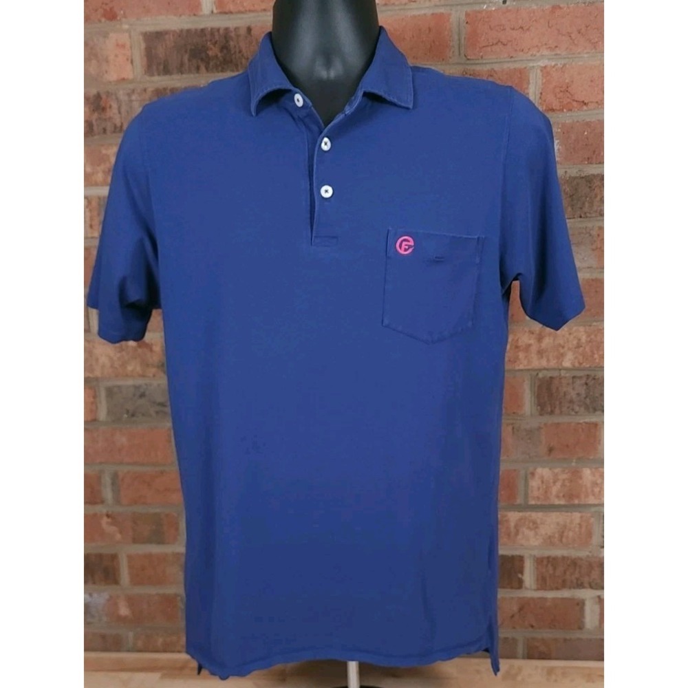 B Draddy Golf Polo Shirt Mens Size Small GC Logo Blue Short Sleeve
